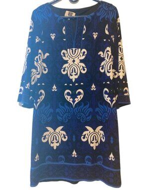 Laundry by Design Blue Pattern Shift Dress - Size 8